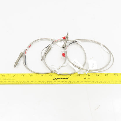 Plastic Process Equipment NTC-348 Thermocouple 1/4"-28 Thread Lot OF 3