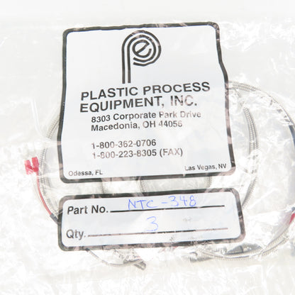Plastic Process Equipment NTC-348 Thermocouple 1/4"-28 Thread Lot OF 3