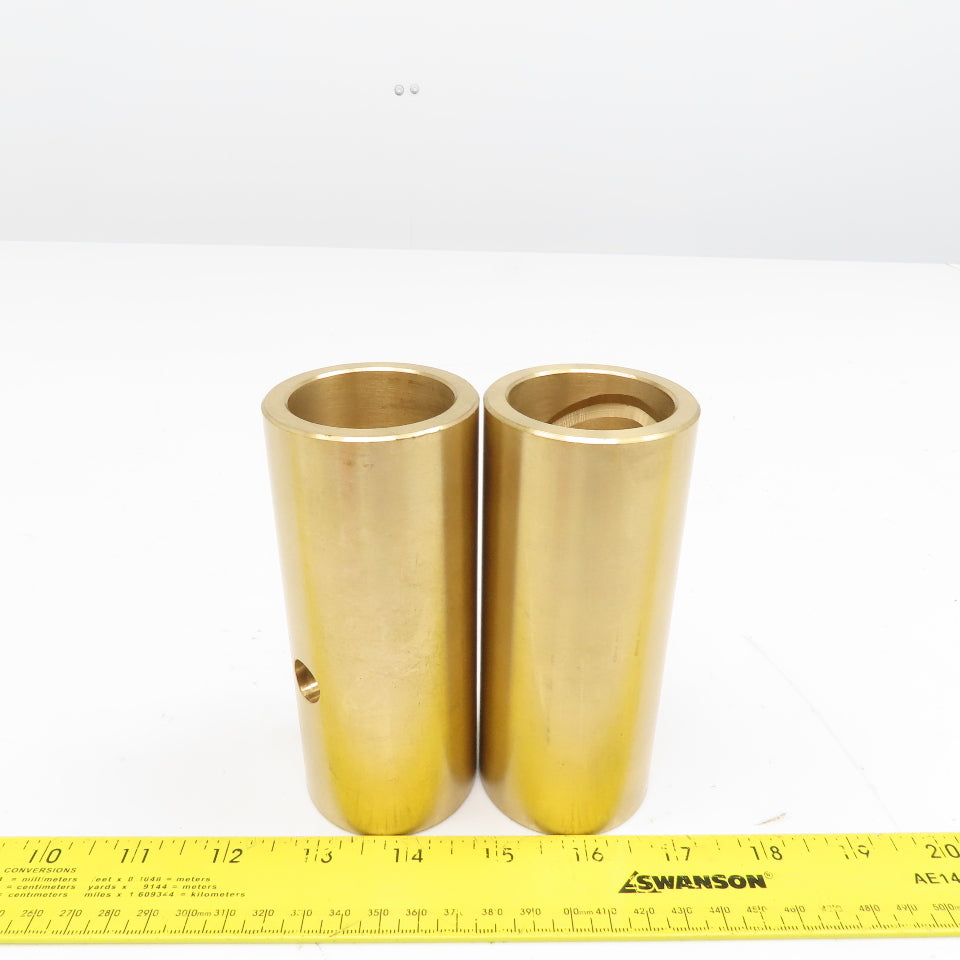 1-5/8" Post Size x 2-1/8" OD Brass Wear Bushing Sleeve 5" OAL Lot Of 2