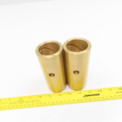 1-5/8" Post Size x 2-1/8" OD Brass Wear Bushing Sleeve 5" OAL Lot Of 2