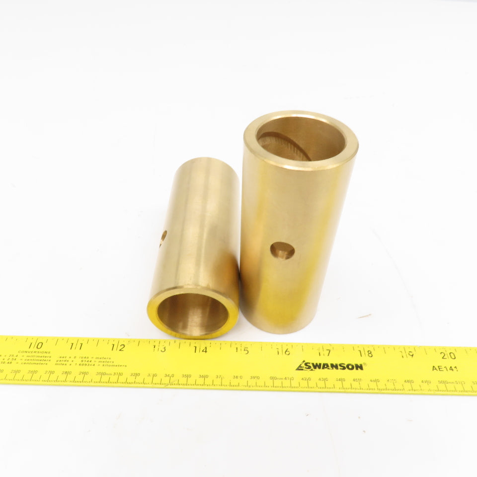 1-5/8" Post Size x 2-1/8" OD Brass Wear Bushing Sleeve 5" OAL Lot Of 2