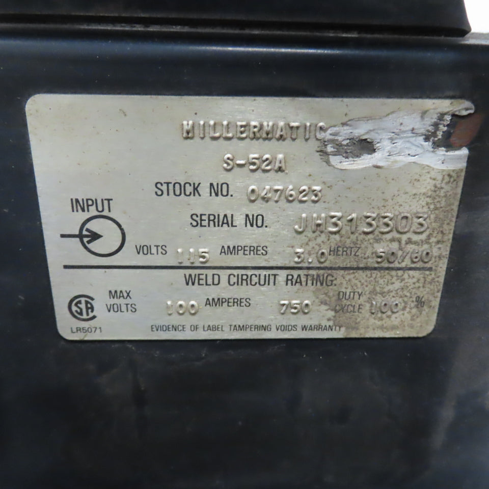 Miller CP-250TS 250A MIG Welder S-52A Wire Feeder & Wheel Package 208-230/460V