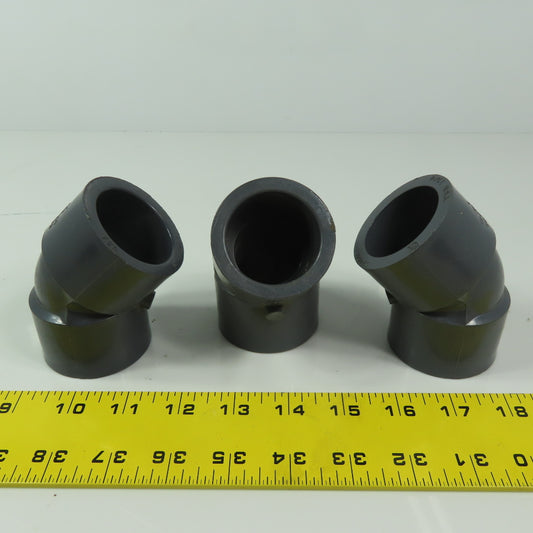 Lasco PVC 1-1/4" 45° Elbow Slip/Slip SCH80 Gray PVCI Socket/Socket Lot of 3