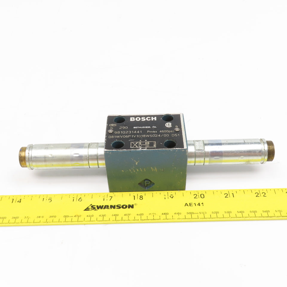 Bosch 081WV06P1V1018WS024/00 4/3 Way Double Solenoid Directional Valve No Coils