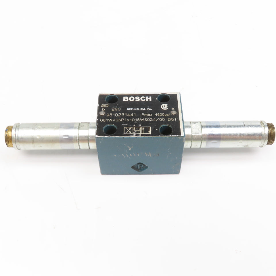 Bosch 081WV06P1V1018WS024/00 4/3 Way Double Solenoid Directional Valve No Coils