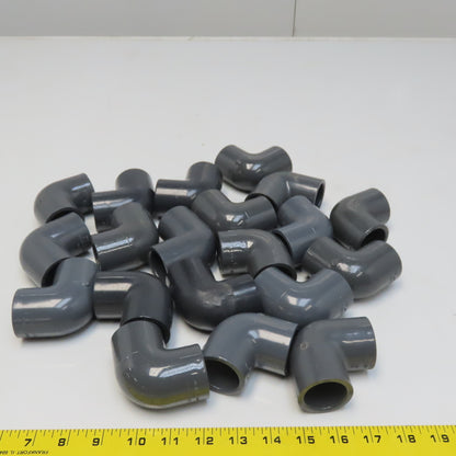 1" 90° Elbow Slip/Slip SCH80 Gray PVCI Socket/Socket Lot of 20