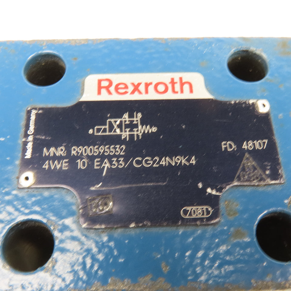 Rexroth 4WE 10 EA33/CG24N9K4 Single Solenoid Directional Valve 5/2 No Coil