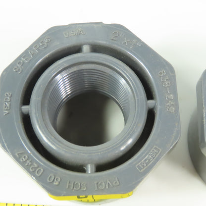 Spears D2467 2" Slip to 1" FNPT  Adapter Conduit Lot of 2