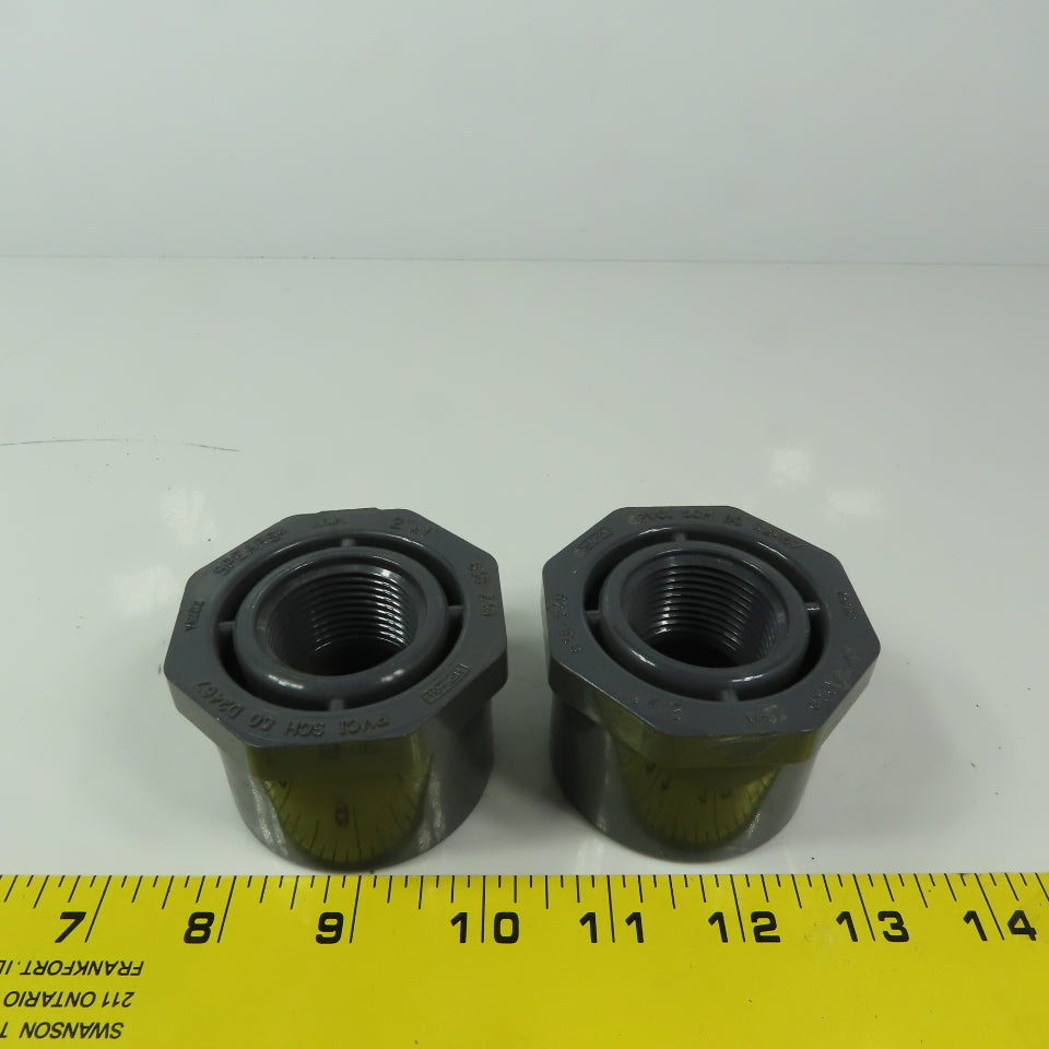 Spears D2467 2" Slip to 1" FNPT  Adapter Conduit Lot of 2