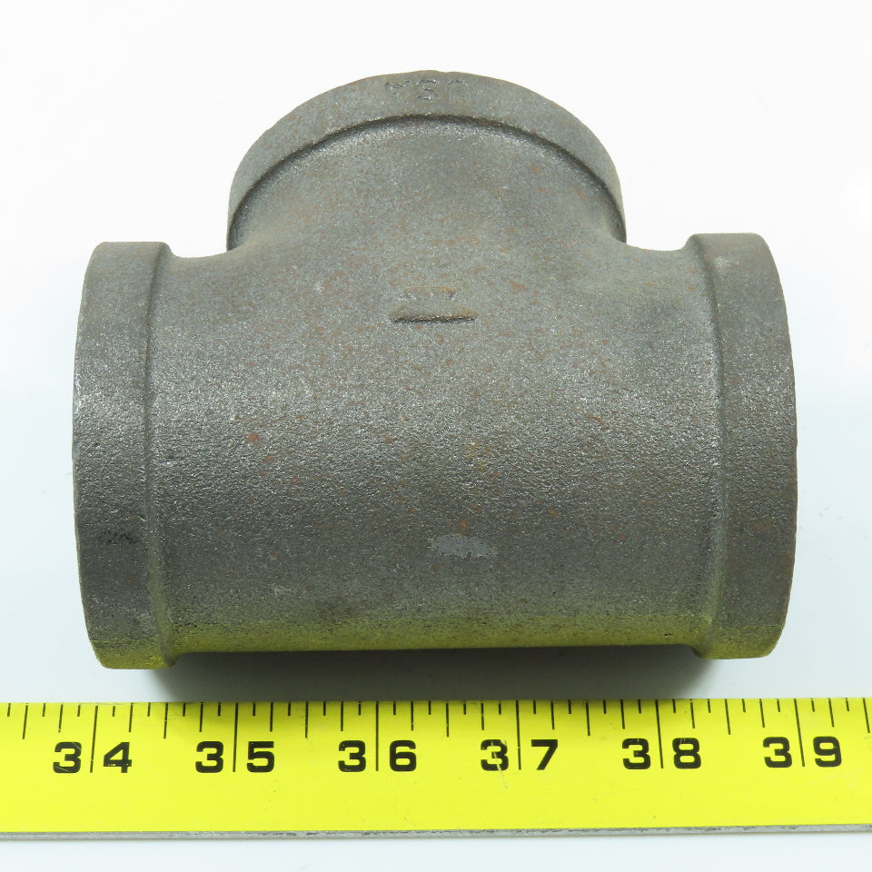 Anvil 2" x 2" x 2" NPT 300 Malleable Iron Black Pipe Tee Fitting USA