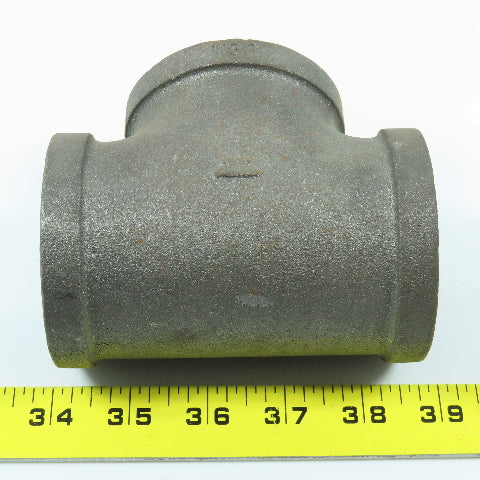 Anvil 2" x 2" x 2" NPT 300 Malleable Iron Black Pipe Tee Fitting USA