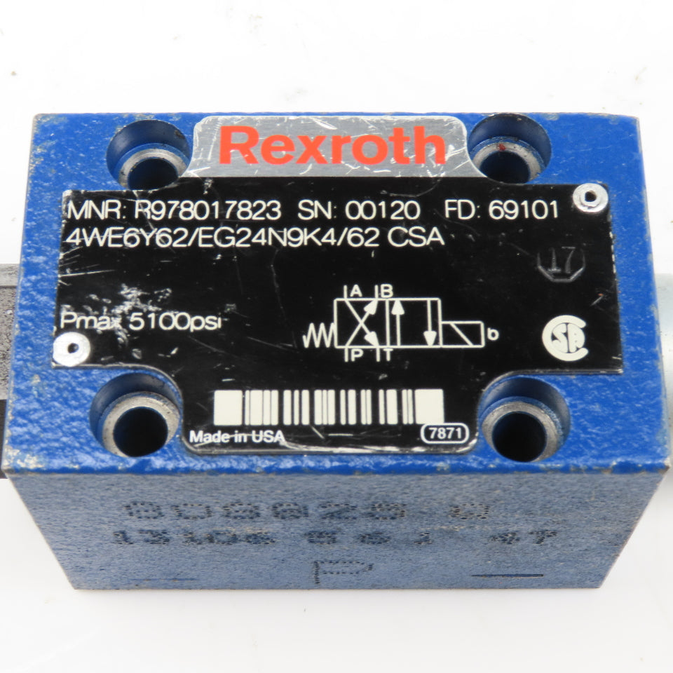 Rexroth R978017823 4/2 Way Hydraulic Single Solenoid Valve Body No Coil