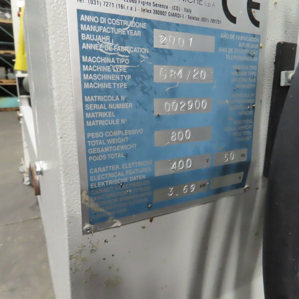 Giardina G84/20 Panel Cleaner/Brusher Finishing Machine 3.69kW 400V 50HZ 1270mmW
