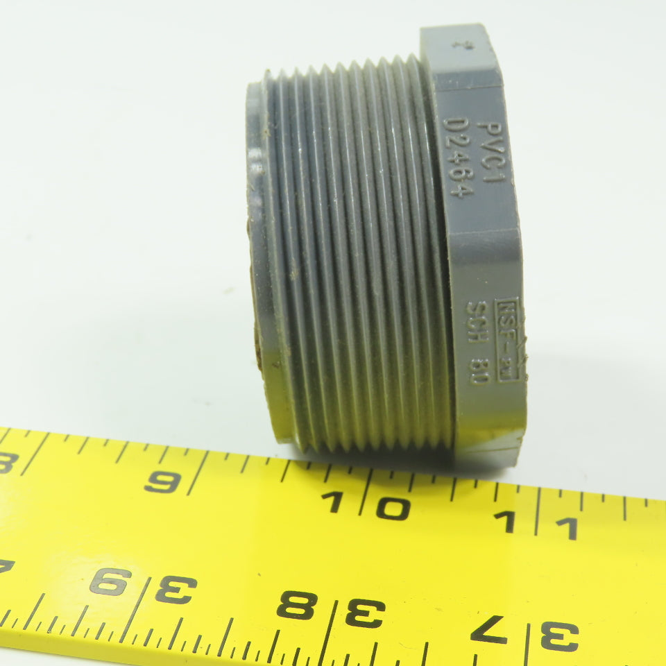 Spears D2464 2" PVC Schedule 80 Hex Head Threaded Plug Pipe Fitting