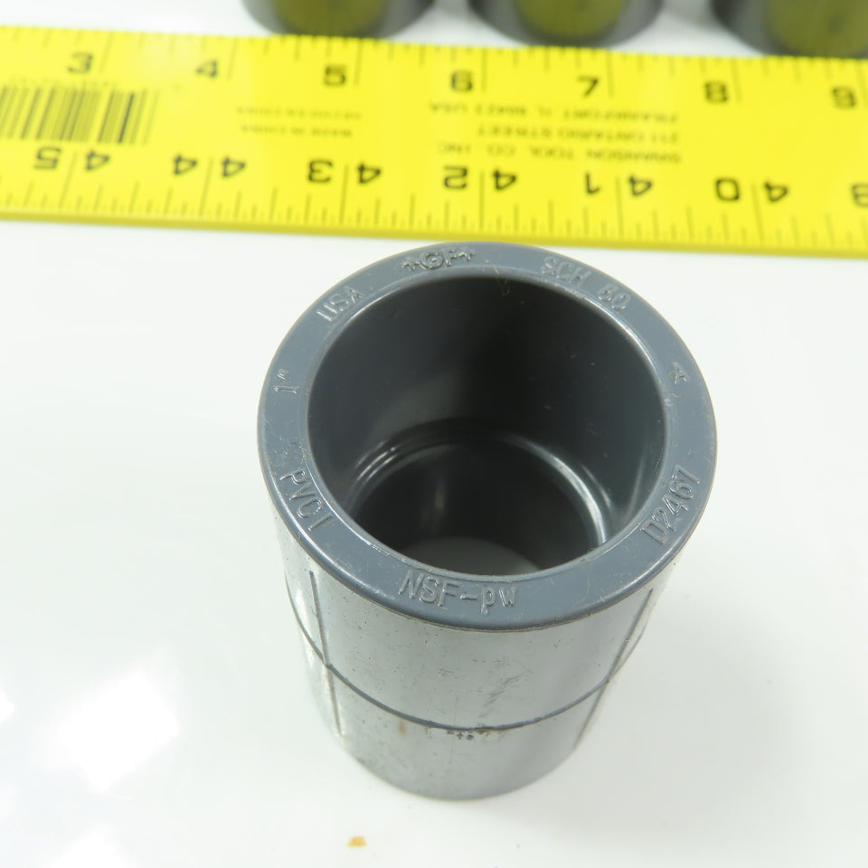 GF D2467 1" PVC Coupling Slip/Slip SCH80 CPVC Socket/Socket Lot of 10