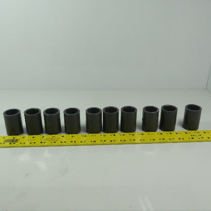GF D2467 1" PVC Coupling Slip/Slip SCH80 CPVC Socket/Socket Lot of 10