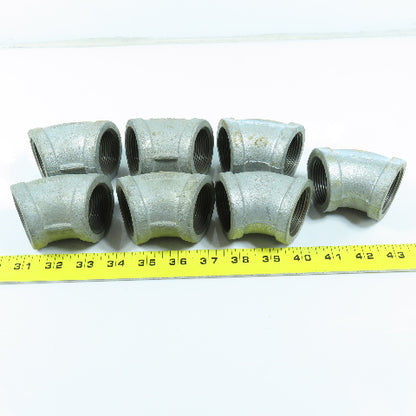 1-1/4" NPT 45° Elbow Galvanized Iron Pipe Schedule 40 Lot of 7