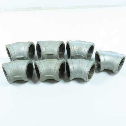 1-1/4" NPT 45° Elbow Galvanized Iron Pipe Schedule 40 Lot of 7