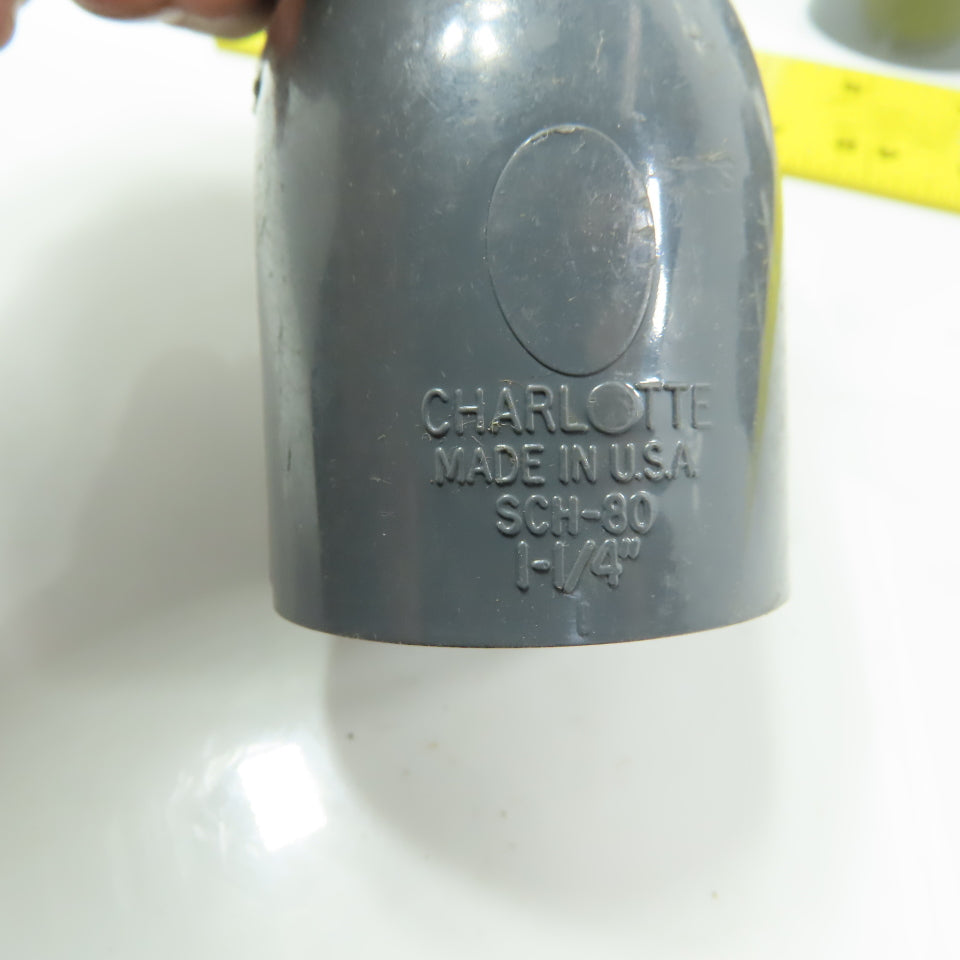 Charlotte 817-012 PVC 1-1/4" 45° Elbow Slip/Slip SCH80  PVCI Socket/Socket Lot/6