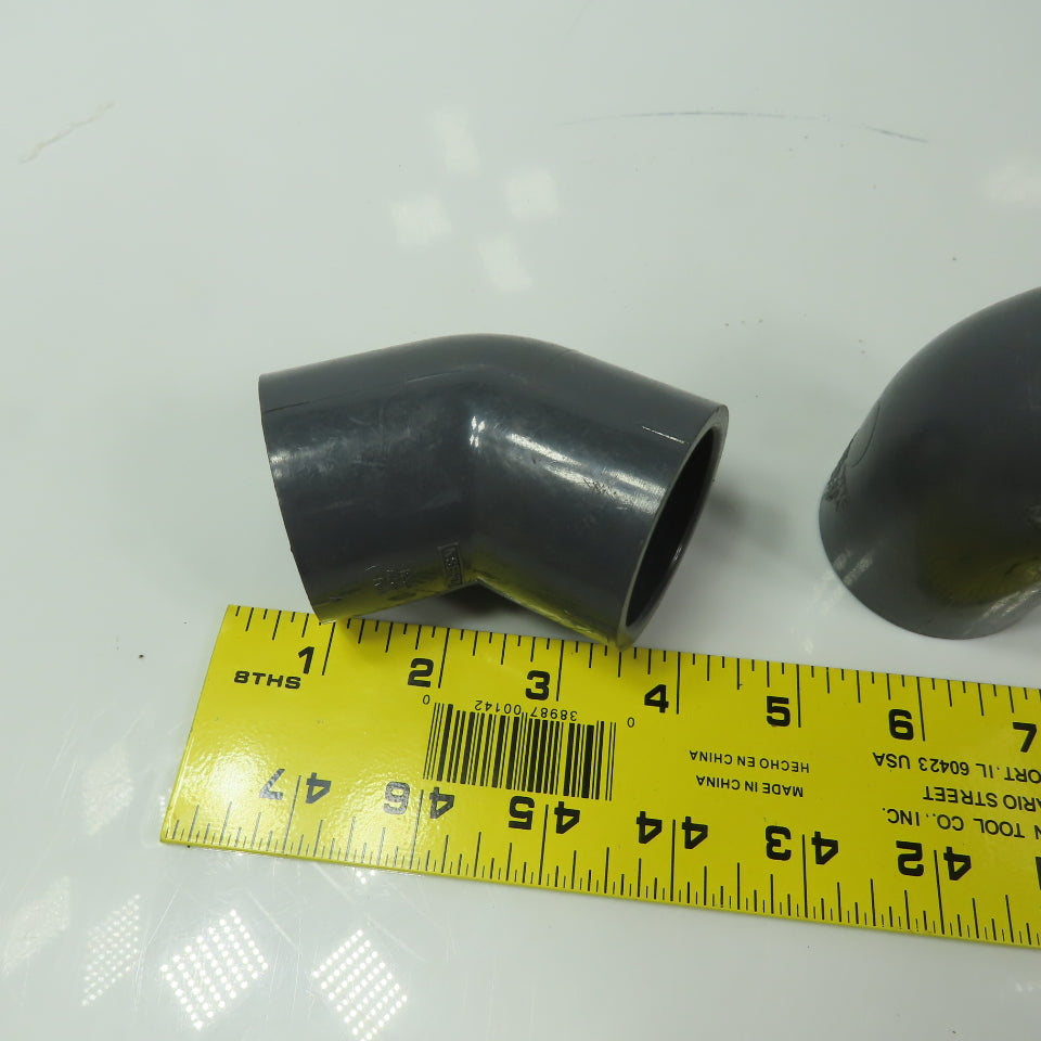 Charlotte 817-012 PVC 1-1/4" 45° Elbow Slip/Slip SCH80  PVCI Socket/Socket Lot/6