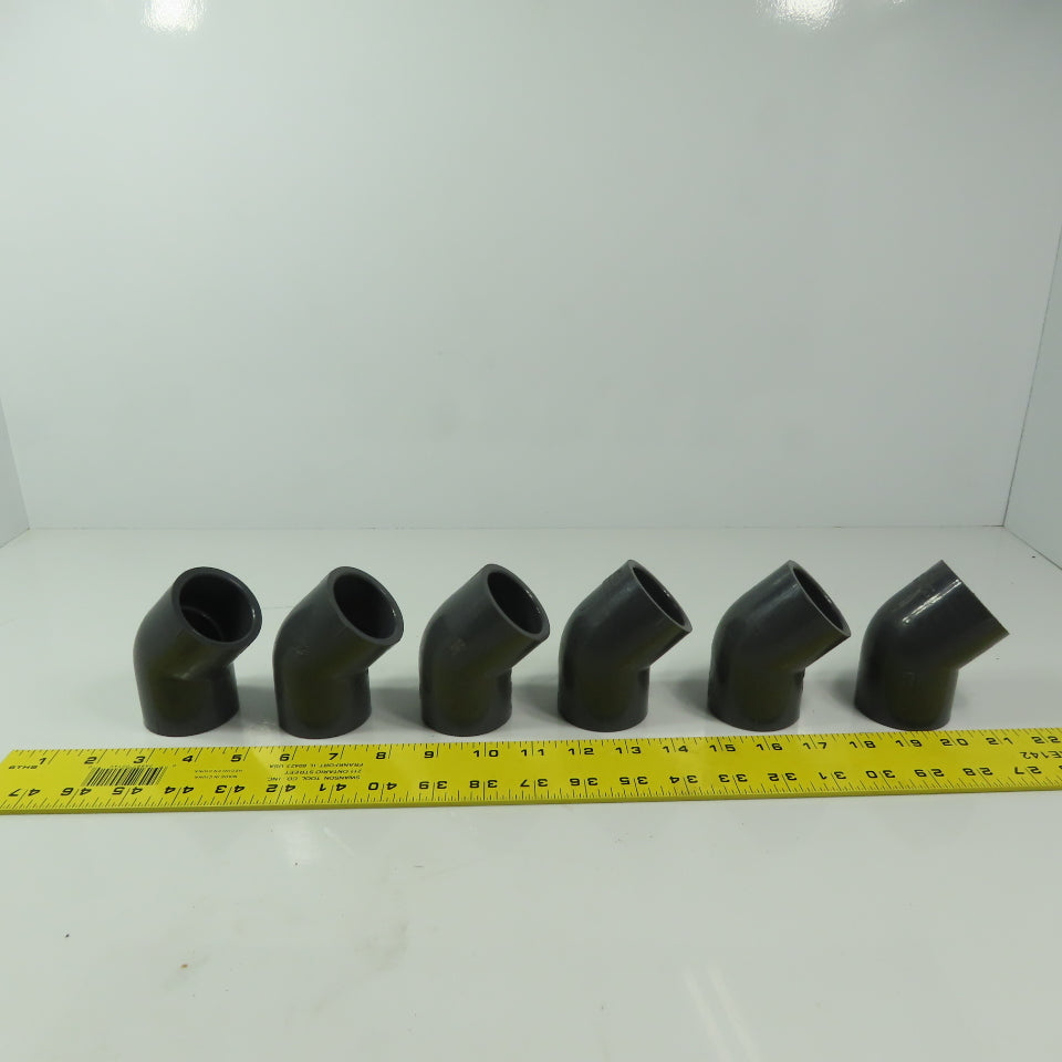 Charlotte 817-012 PVC 1-1/4" 45° Elbow Slip/Slip SCH80  PVCI Socket/Socket Lot/6