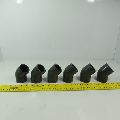 Charlotte 817-012 PVC 1-1/4" 45° Elbow Slip/Slip SCH80  PVCI Socket/Socket Lot/6