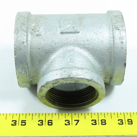 2" x 2" x 1-1/2" NPT Galvanized Iron Black Pipe Tee Reducer Fitting Lot of 4