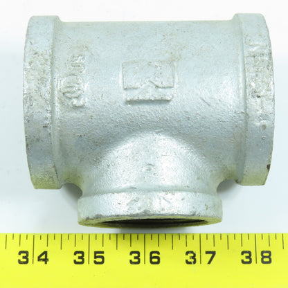 2" x 2" x 1-1/2" NPT Galvanized Iron Black Pipe Tee Reducer Fitting Lot of 4