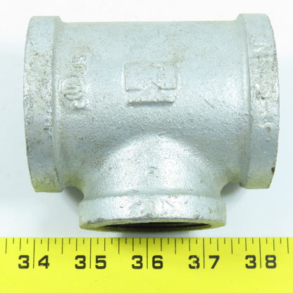 2" x 2" x 1-1/2" NPT Galvanized Iron Black Pipe Tee Reducer Fitting Lot of 4