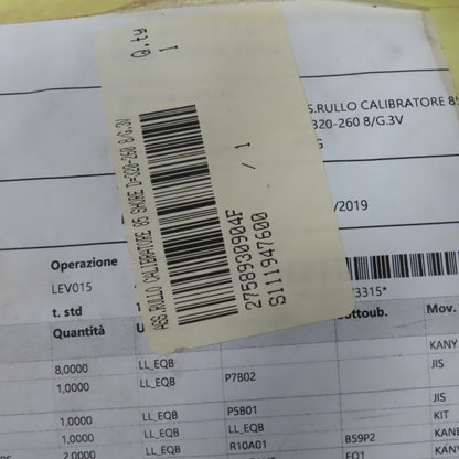 Sauer 2758930904F Calibrator Roller 85 Shore D=320-260 8/G.3V For SMC 53" Sander