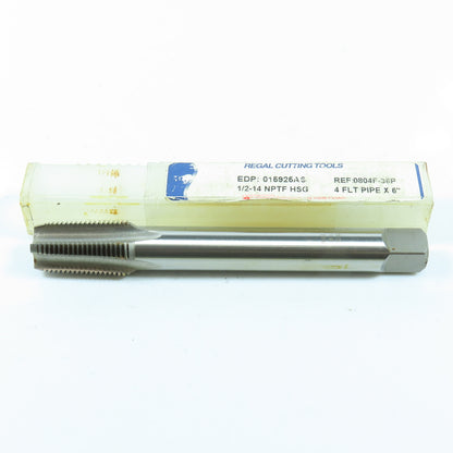 Regal Cutting Tools 1/2"-14 NPTF Straight Flute Taper Pipe 6" Extension Tap 4F