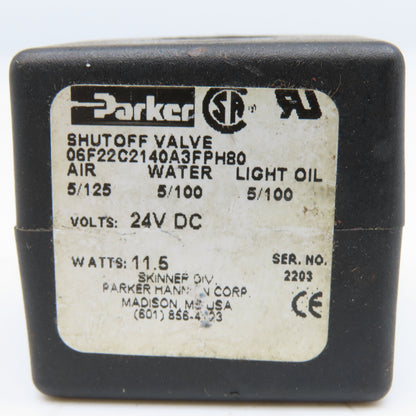 Parker 06F22C2140A3FPH80 24VDC Solenoid Coil