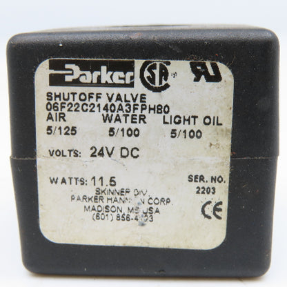 Parker 06F22C2140A3FPH80 24VDC Solenoid Coil