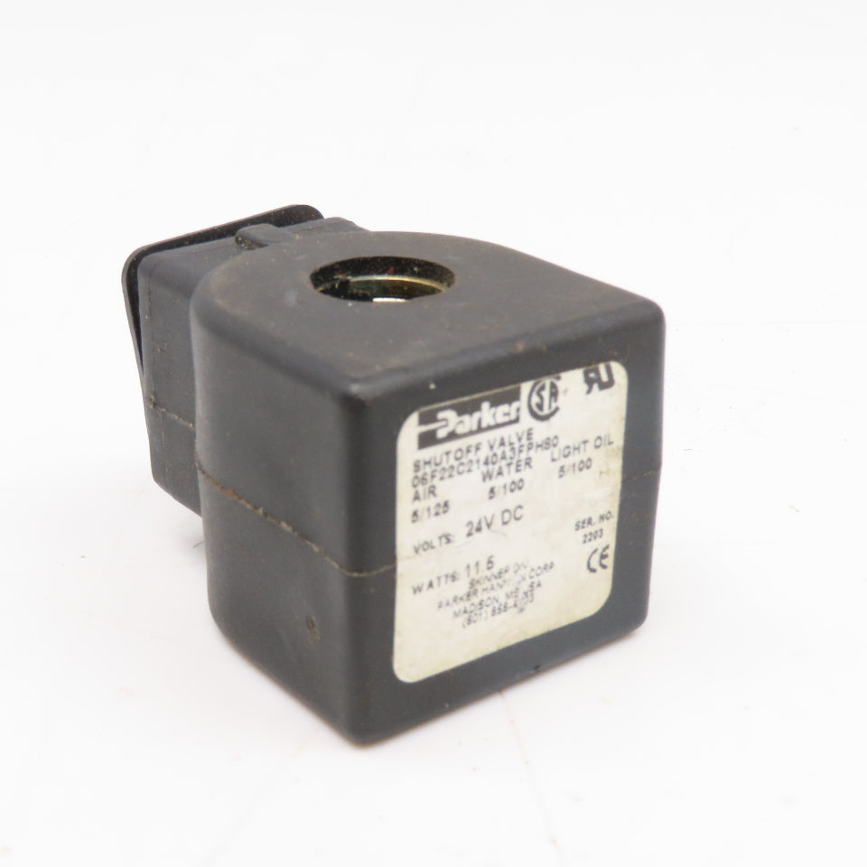 Parker 06F22C2140A3FPH80 24VDC Solenoid Coil