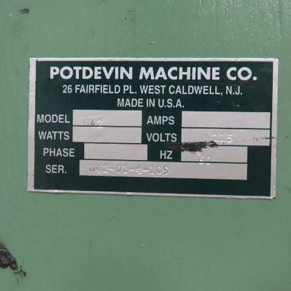 Potdevin W42 42"x1/2" Rotary Press Roller 1/2HP 100RPM 115/208-230V 1PH 7.6/3.8A