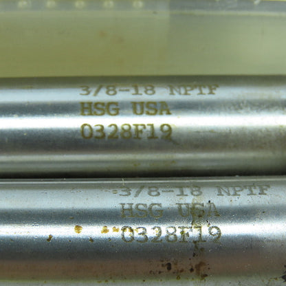 North American 3/8"-18 NPTF Straight Flute Taper Pipe Tap 4F USA Lot of 2