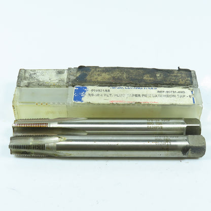North American 3/8"-18 NPTF Straight Flute Taper Pipe Tap 4F USA Lot of 2