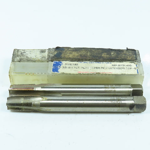 North American 3/8"-18 NPTF Straight Flute Taper Pipe Tap 4F USA Lot of 2