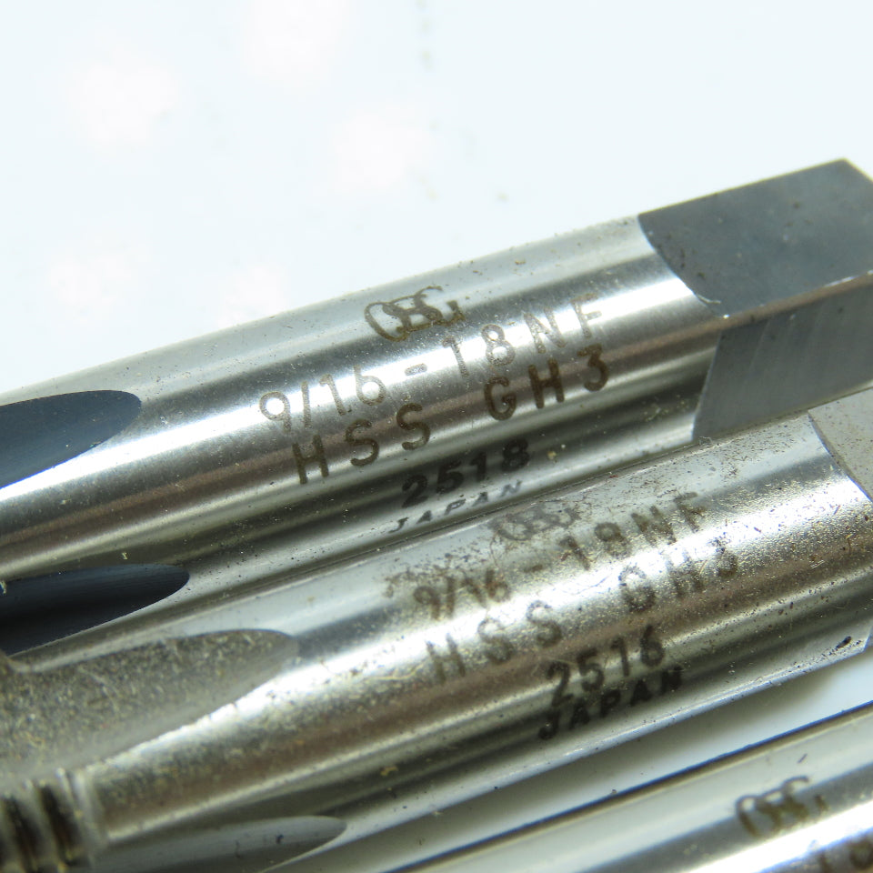 OSG 3/8"-18 NF Straight Flute Bottoming Tap 4F USA Lot of 4