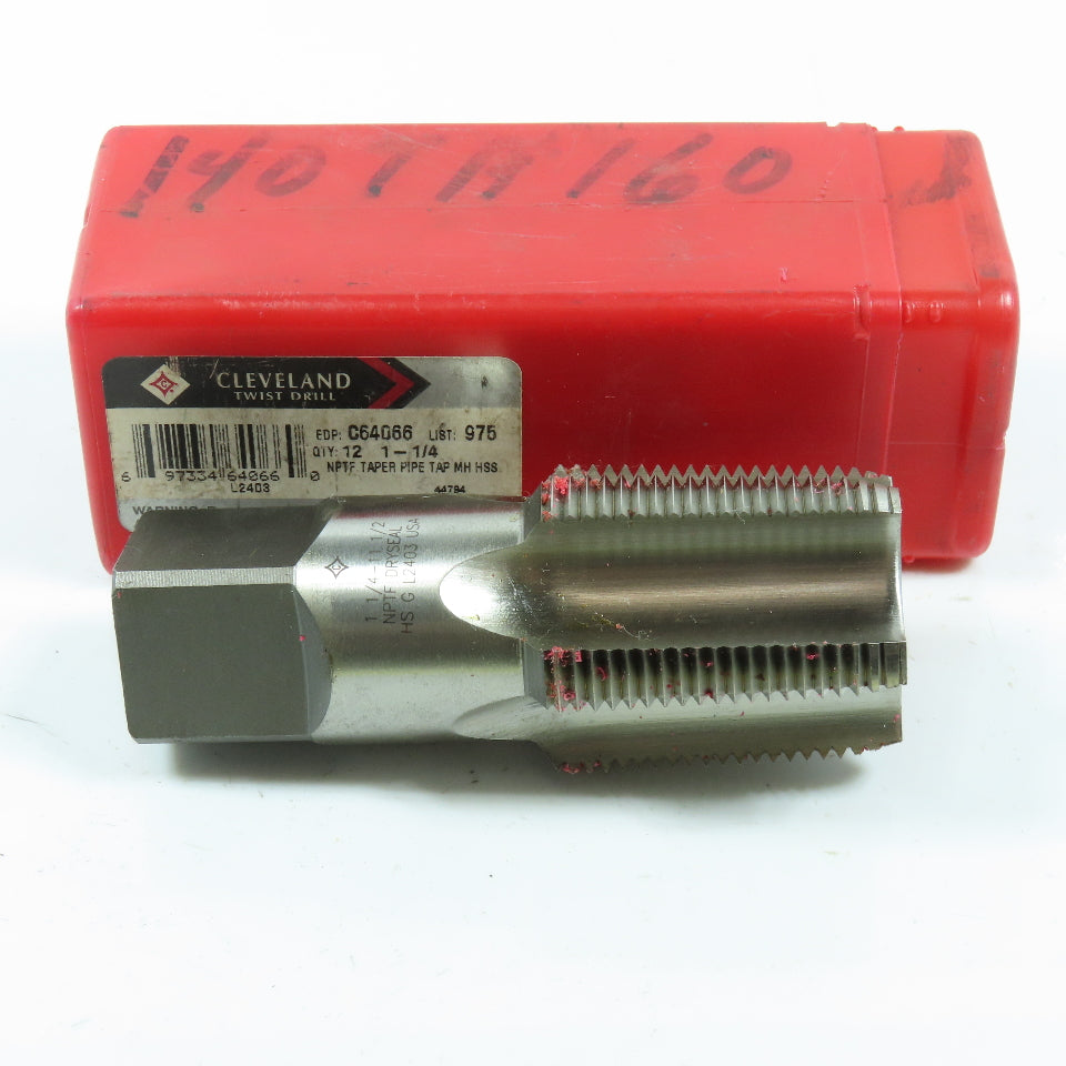 Cleveland 1-1/4"-11 1/2 NPTF Straight Flute Taper Pipe Tap 6F USA