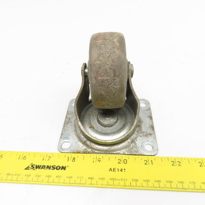 3" x 1-1/4" Hard Rubber Plate Mount Swivel Caster Lot Of 4