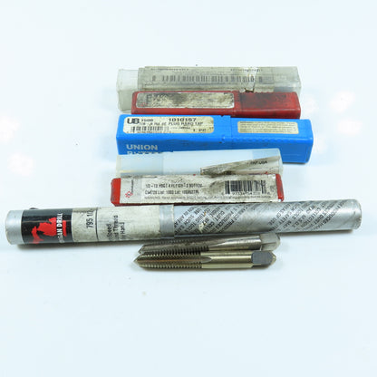 Misc. 3/8"-16 To 7/8"-9 Hand Plug Tap 4 Flute Lot of 8