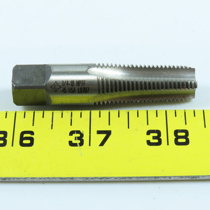Cleveland 1/4"-18 & 1/2"-14 NPTF Straight Flute Taper Pipe Tap 4F USA Lot of 2
