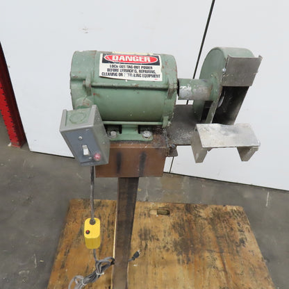 6" 110V Bench Grinder Wire Brush Wheel On Pedestal Stand