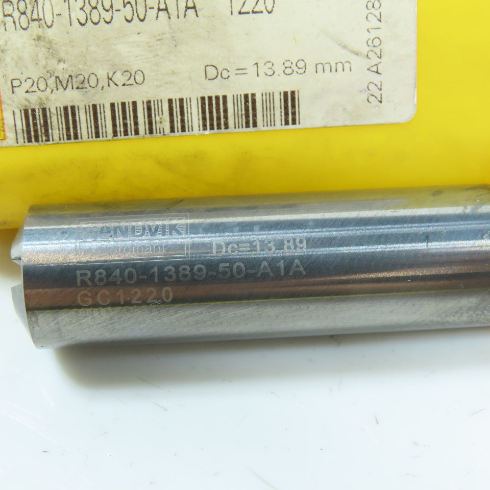 Sandvik R840-1389-50-A1A 1220 13.89mm Carbide TiN Coated Coolant Fed Drill Bit