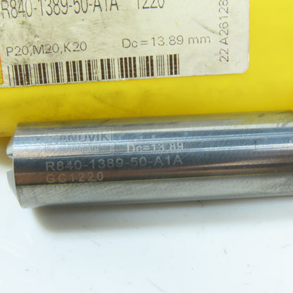 Sandvik R840-1389-50-A1A 1220 13.89mm Carbide TiN Coated Coolant Fed Drill Bit