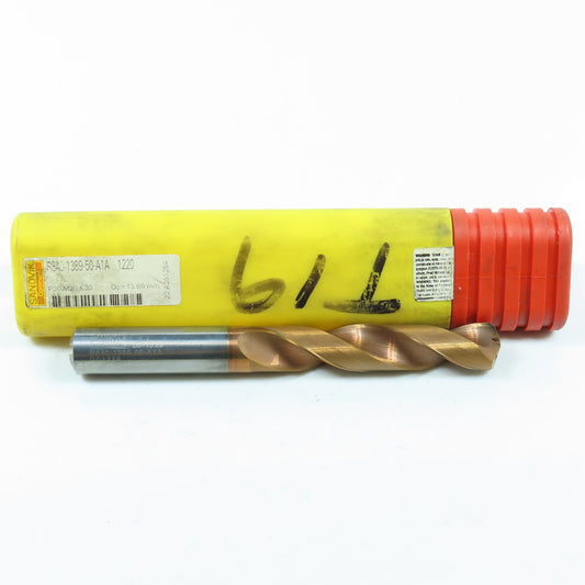 Sandvik R840-1389-50-A1A 1220 13.89mm Carbide TiN Coated Coolant Fed Drill Bit