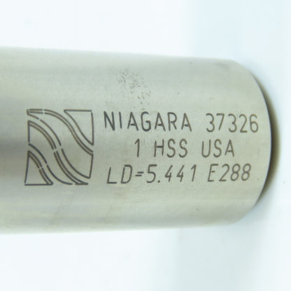 Niagara 1" Square End Mill 4 Flute Non Center Cutting 6-1/2" OAL