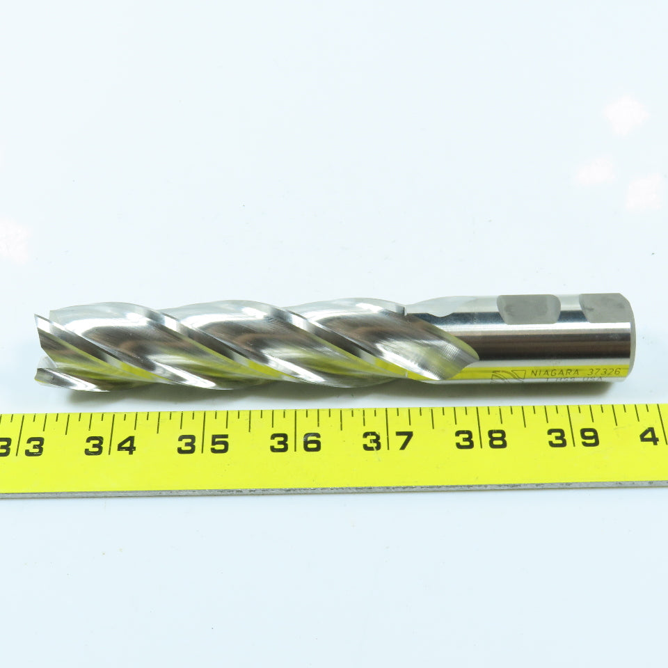 Niagara 1" Square End Mill 4 Flute Non Center Cutting 6-1/2" OAL