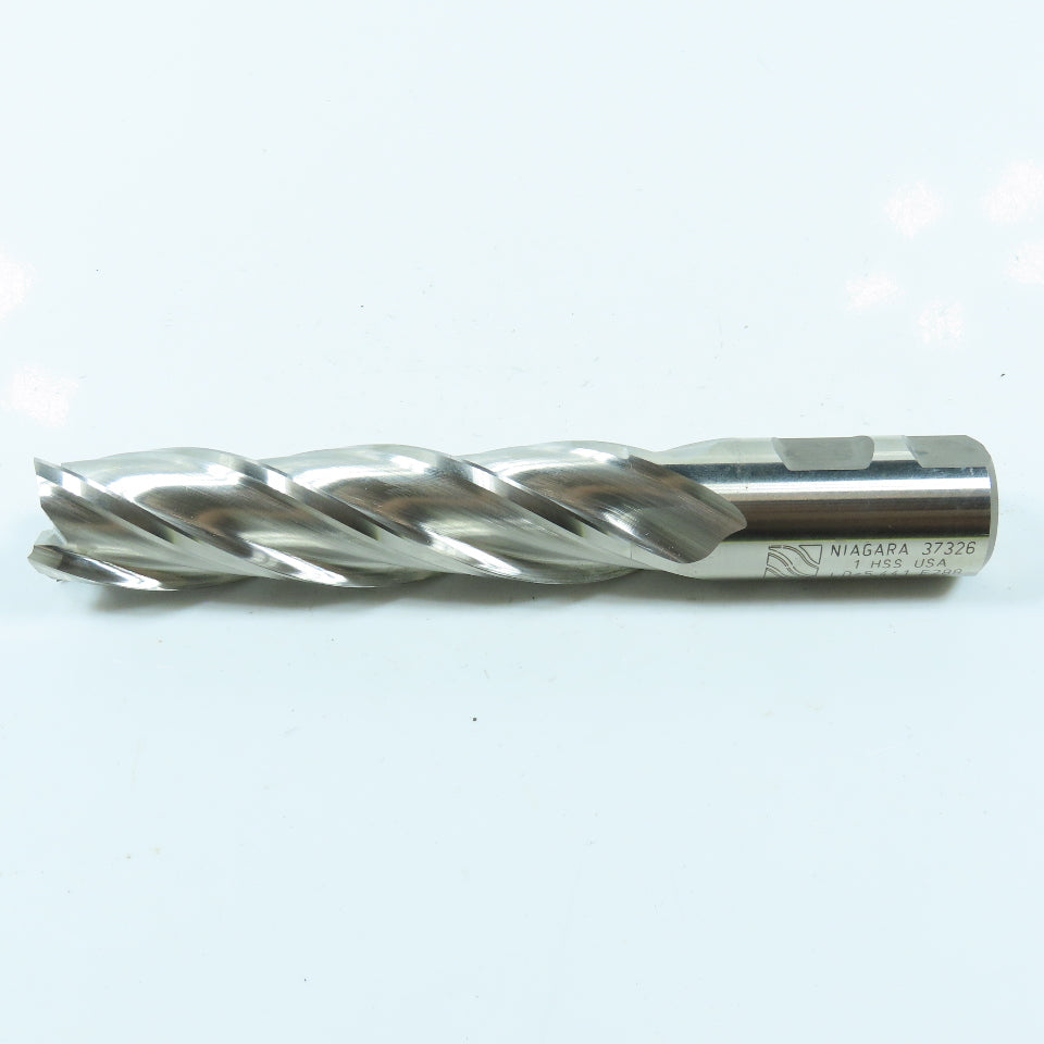 Niagara 1" Square End Mill 4 Flute Non Center Cutting 6-1/2" OAL